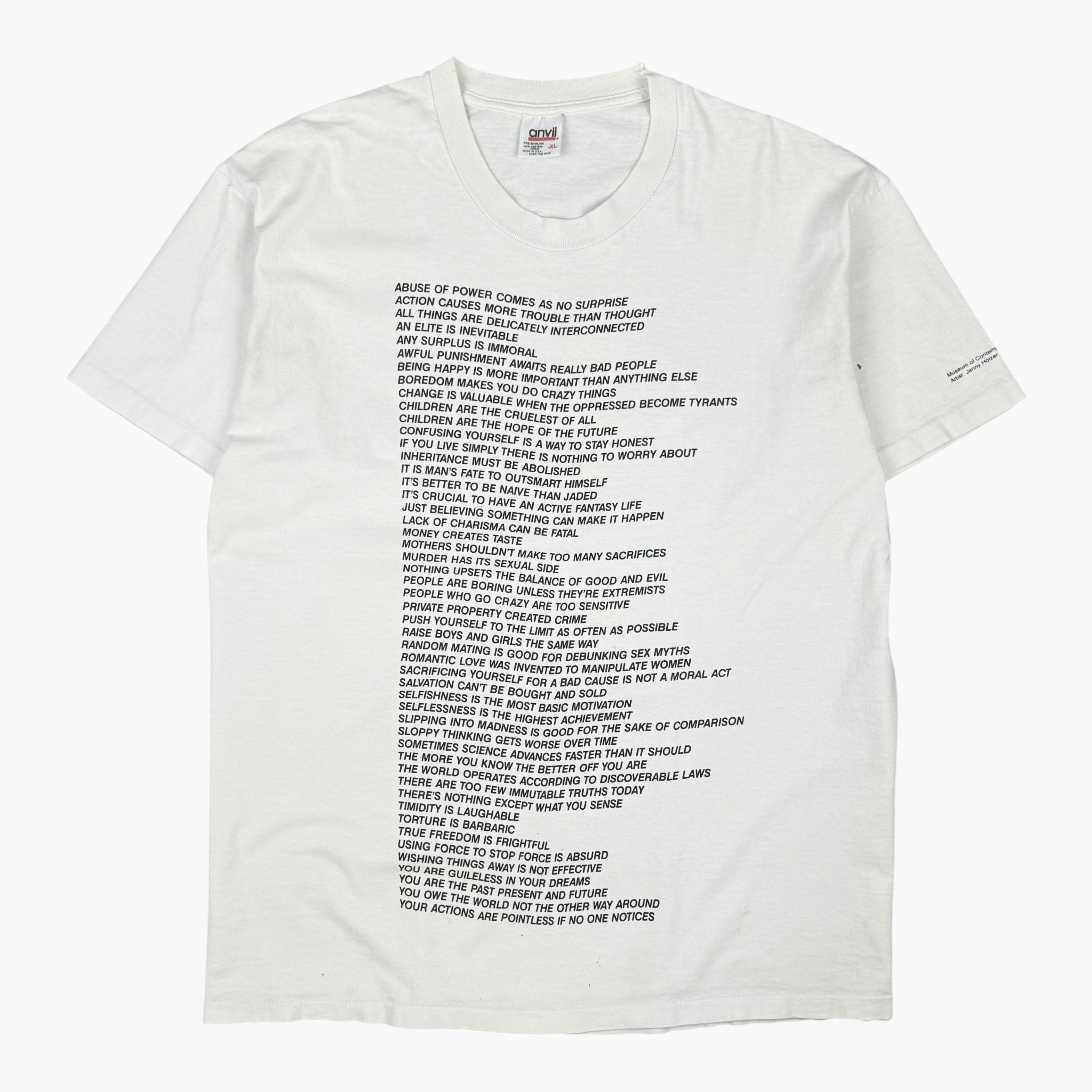 EARLY 90S JENNY HOLZER T-SHIRT – JERKS™