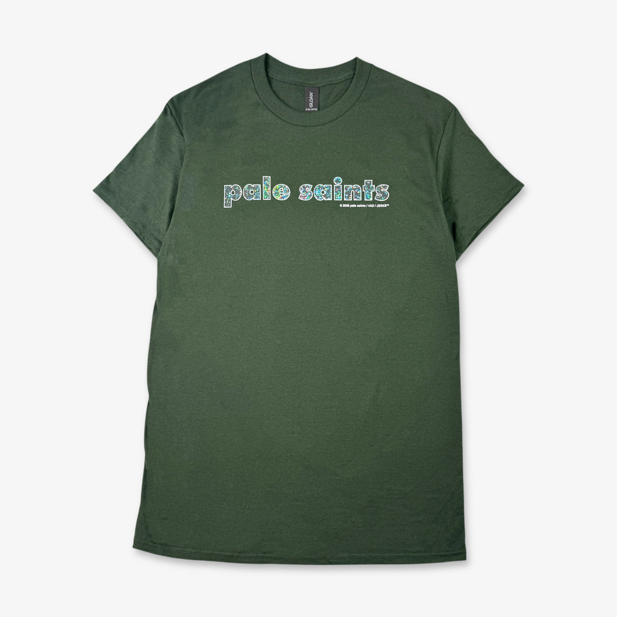 PALE SAINTS SPARKLE LOGO GREEN T-SHIRT – JERKS™