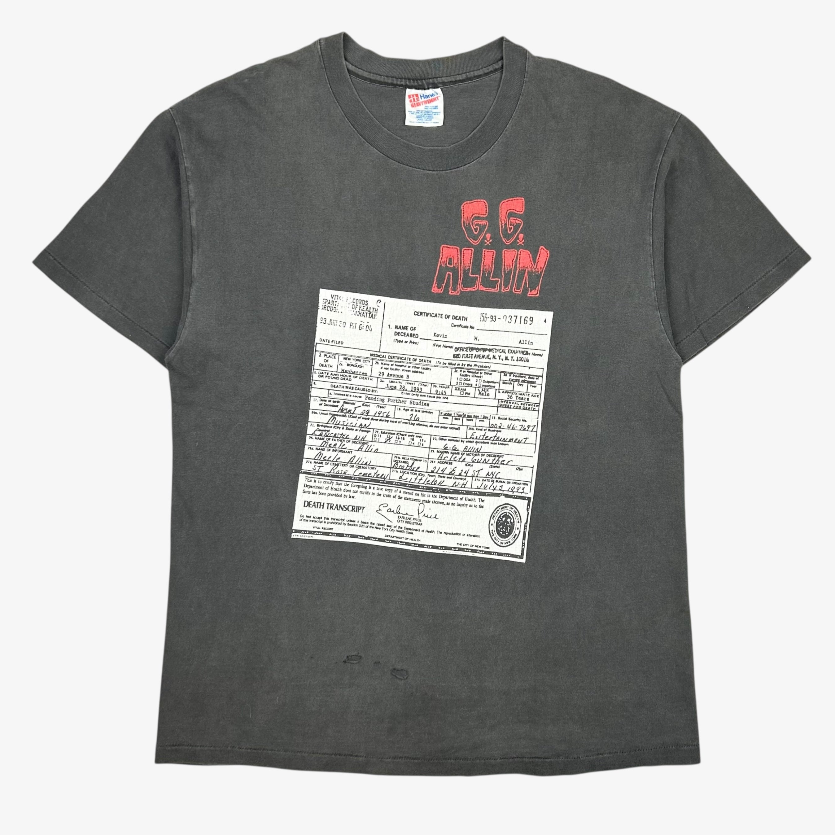 EARLY 90S GG ALLIN T-SHIRT – JERKS™