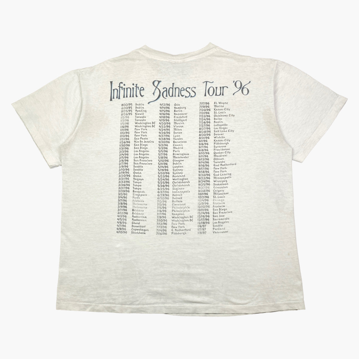 ミュージシャン 1996 The Smashing Pumpkins tee 1996 SMASHING PUMPKINS T-SHIRT – JERKS™