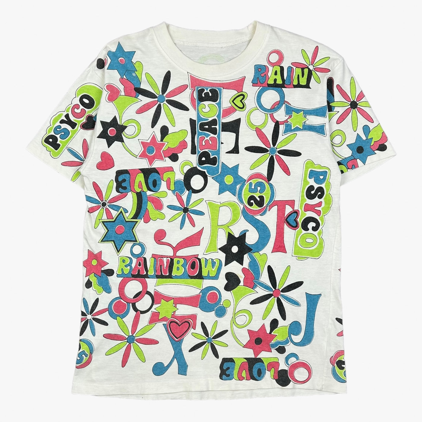 90S PEACE LOVE ALL OVER PRINT T-SHIRT