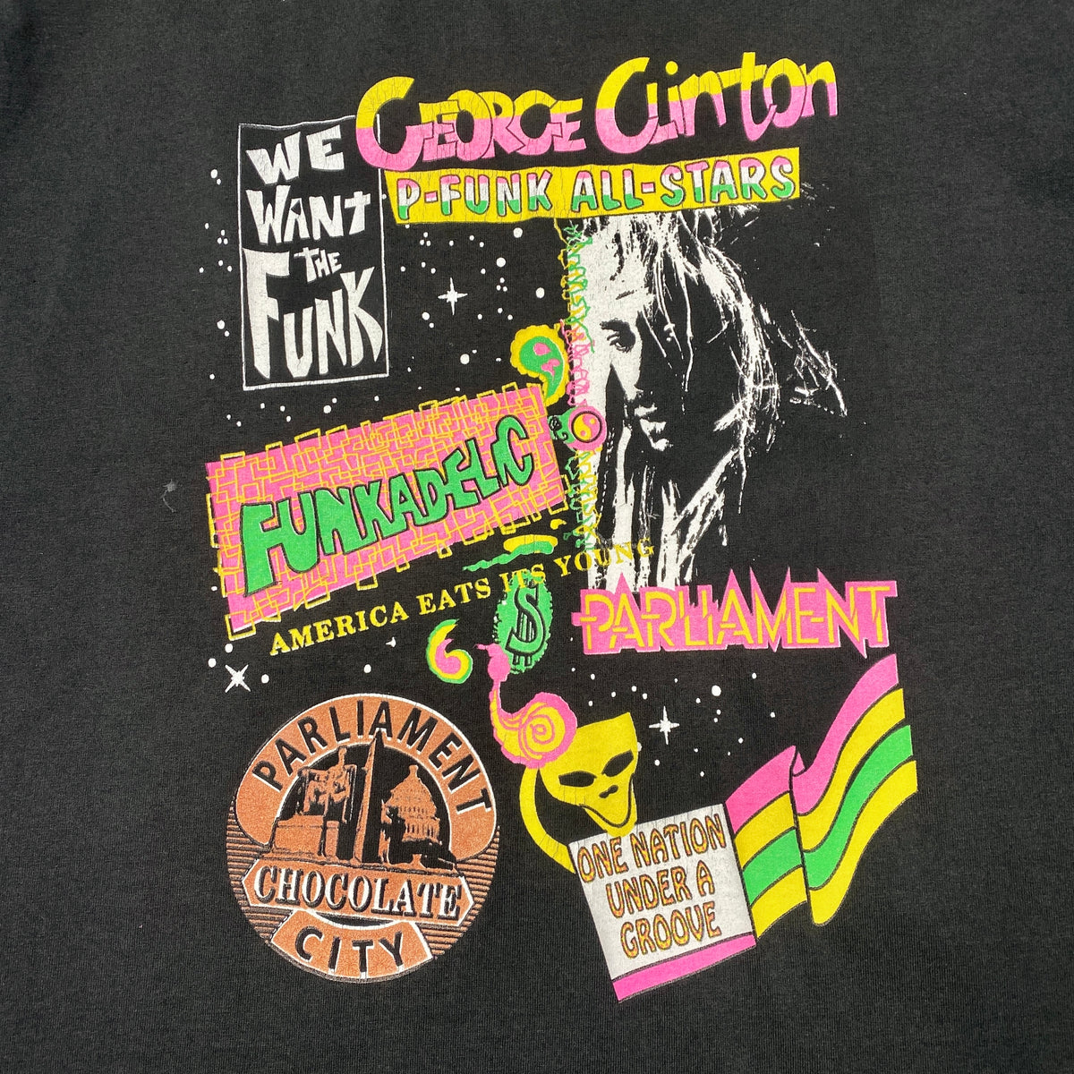 Ｐーfunkジョージクリントン　ブーチーJAPAN TOUR1993ステッカー他 1993 GEORGE CLINTON T-SHIRT – JERKS™