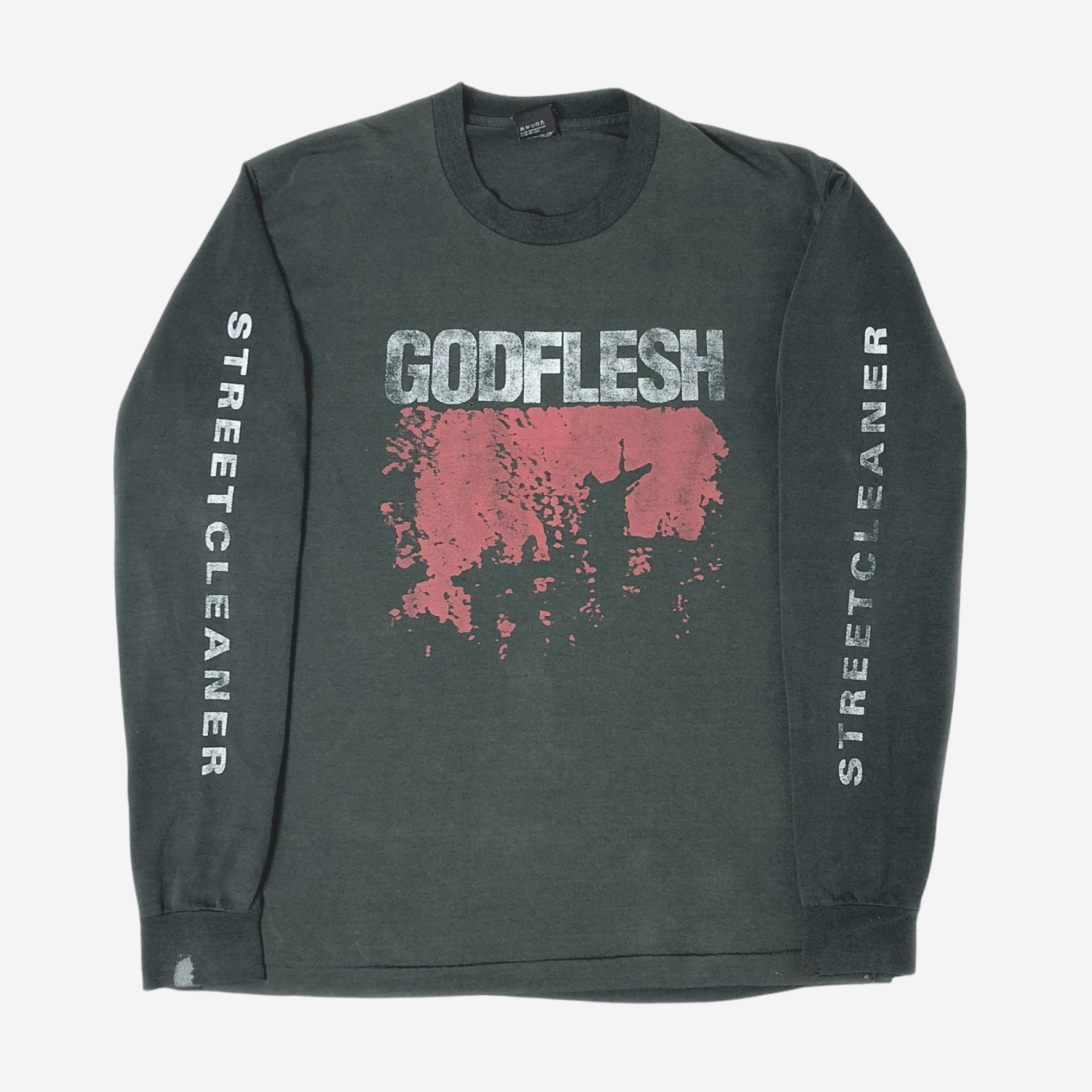トップス 90s Godflesh Streetcleaner T Shirt L Vintage 1990 Godflesh Streetcleaner T-Shirt – Mills Vintage USA