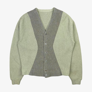 60S OLIVE STRIPE CARDIGAN