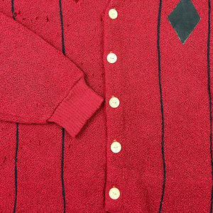 60S RED AND BLACK STRIPE CARDIGAN