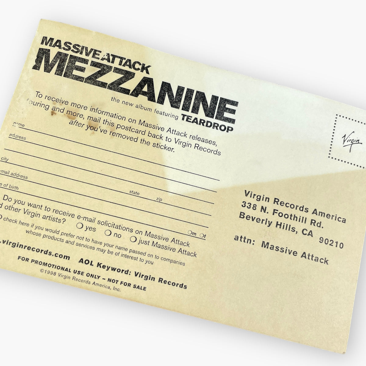 1998 MASSIVE ATTACK STICKER – JERKS™