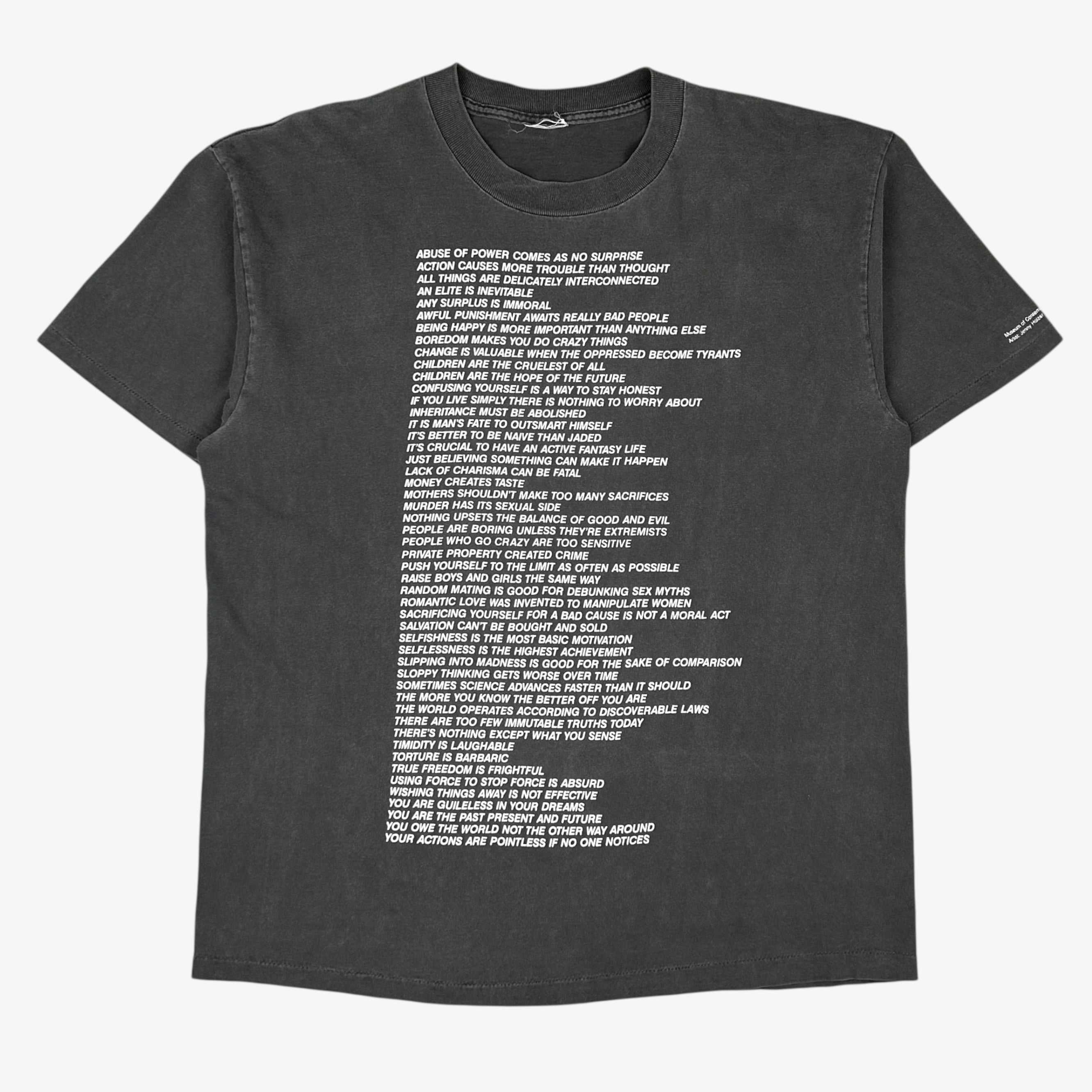 90s USA製　jenny holzer Tシャツ EARLY 90S JENNY HOLZER T-SHIRT – JERKS™
