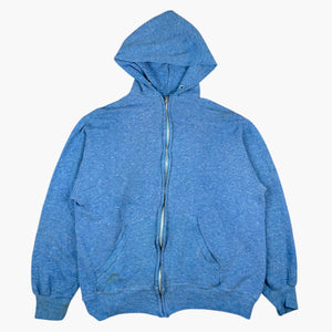 1980s FADED BLUE ZIP UP HOODIE