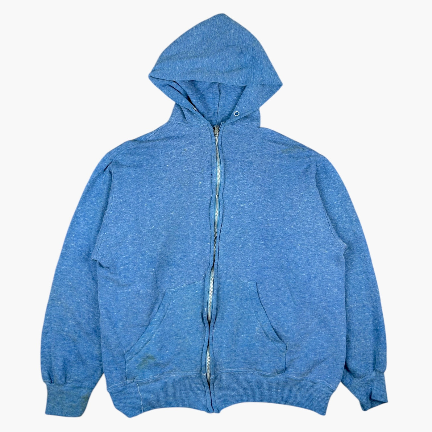 1980s FADED BLUE ZIP UP HOODIE