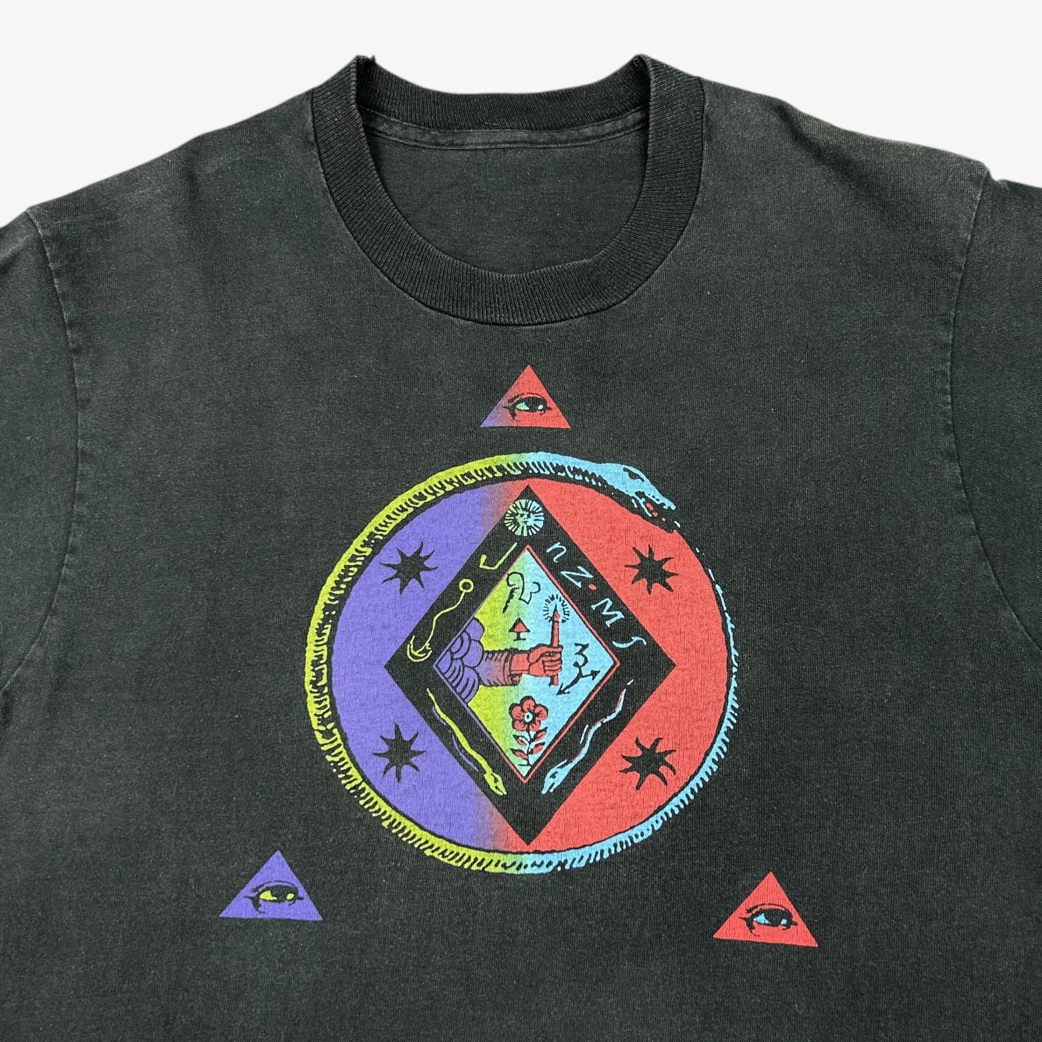 レア90s Vintage Archaic Smile AcidDrop Tee Vintage 90s Archaic Smile Wolf Punk Rock Skate Graphic T Shirt