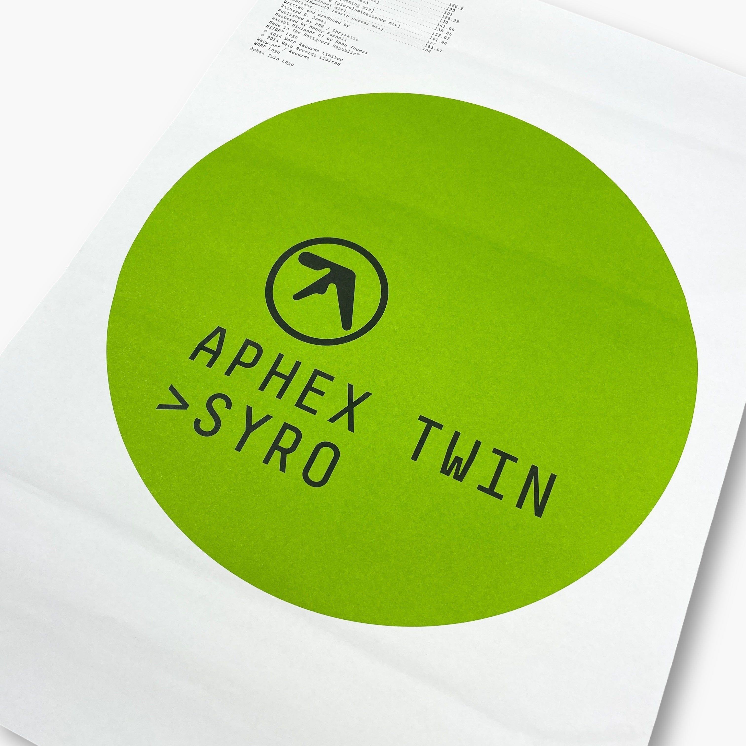非売品 Aphex Twin SYRO 販促用 ポスター　A2 石野卓球 9D6AE0F4-1E0A-4A86-A0AB-