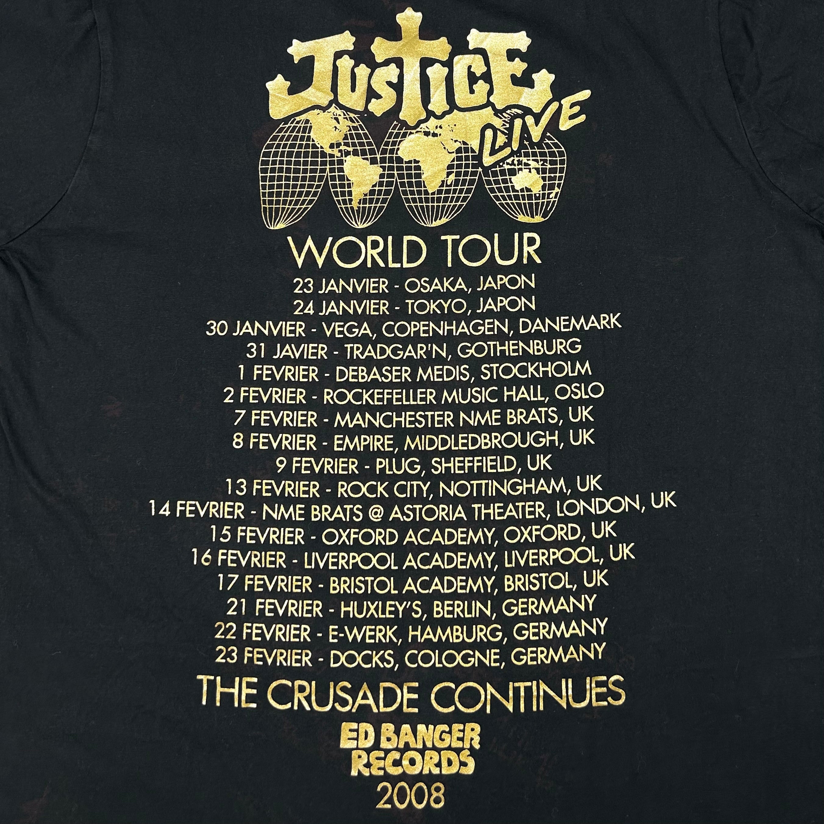 Justice 2008 World Tour TシャツMサイズ 2008 JUSTICE T-SHIRT – JERKS™