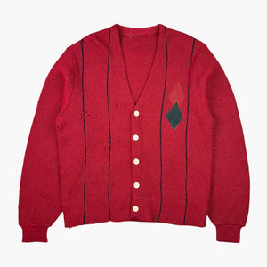 60S RED AND BLACK STRIPE CARDIGAN