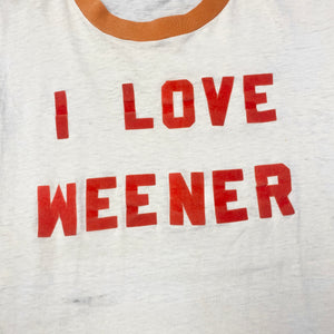 EARLY 80S I LOVE WEENER T-SHIRT