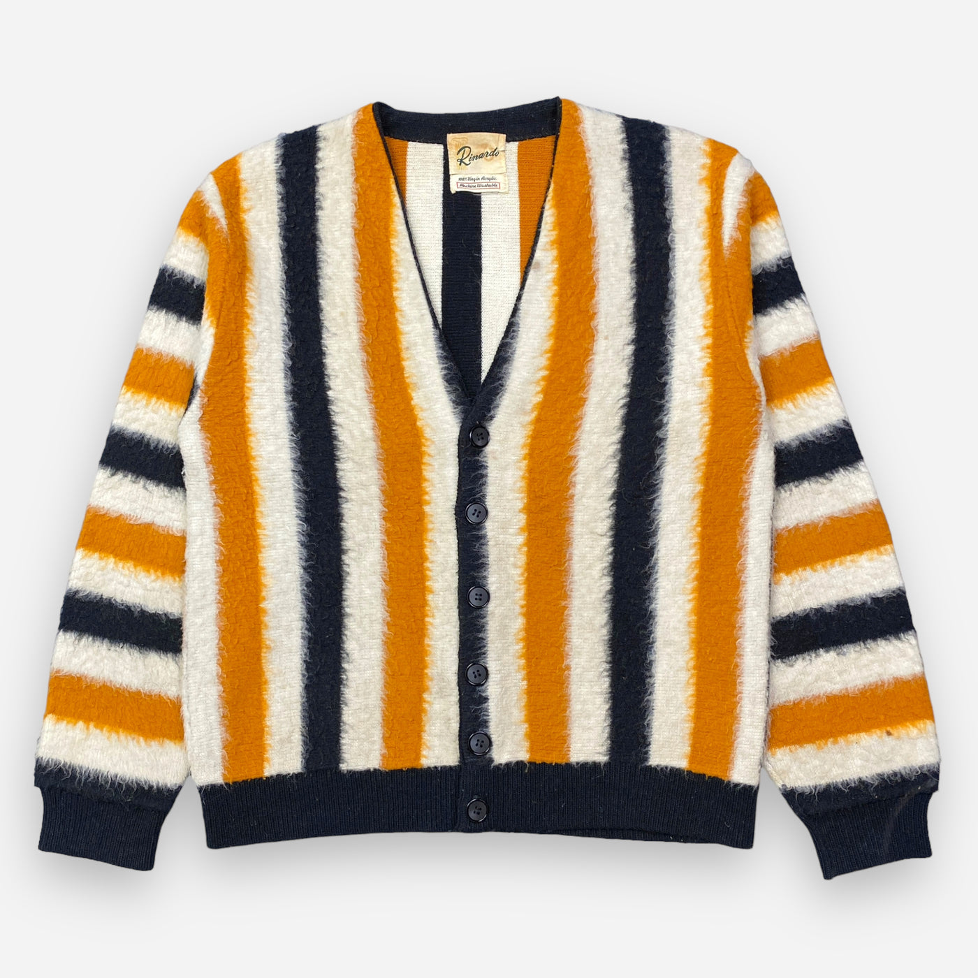 60s FUZZY STRIPED CARDIGAN