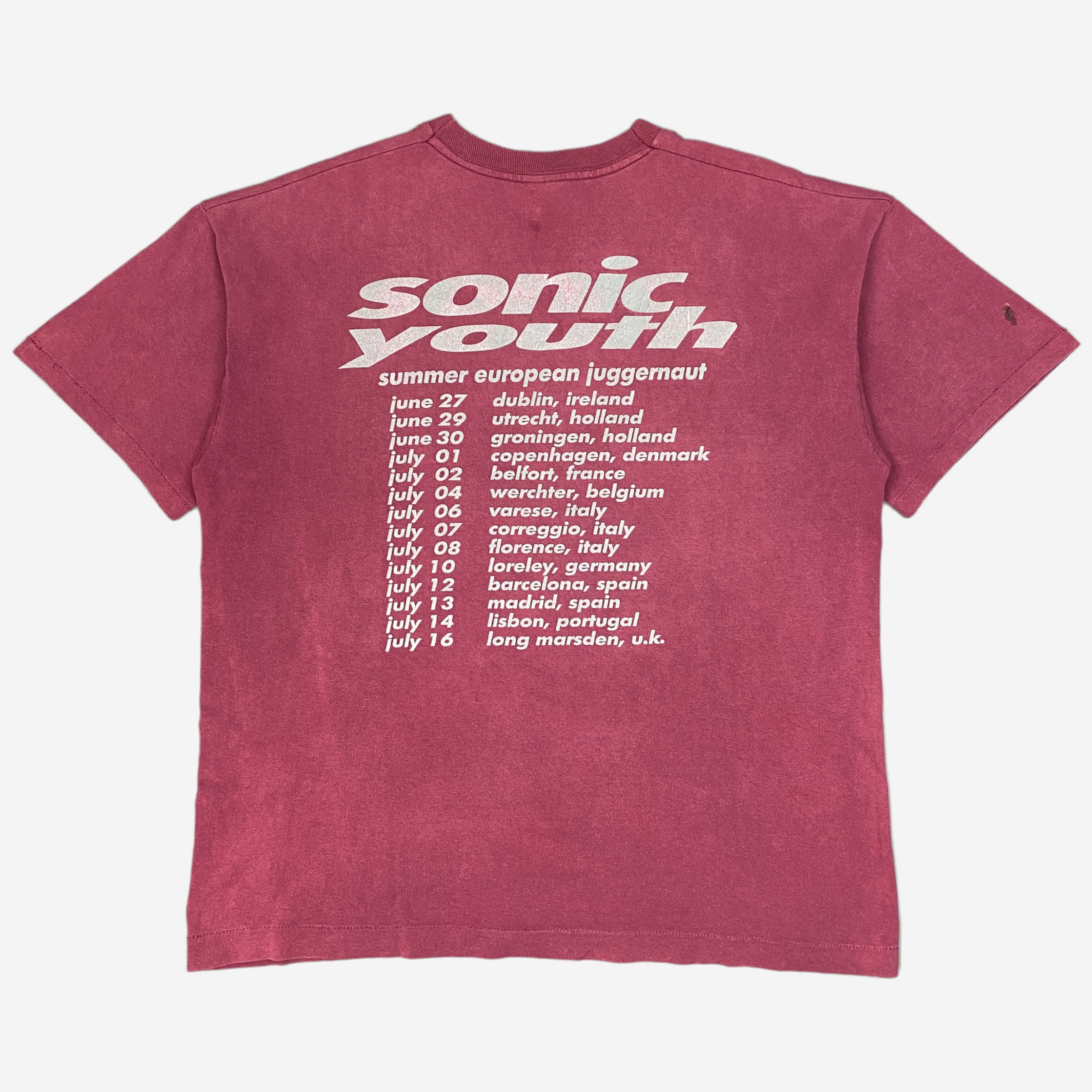 SONIC YOUTH EUROPEAN TOUR Tシャツ　ソニックユース SONIC YOUTH ソニックユース Tシャツ USA ブラック Lサイズ ロックT