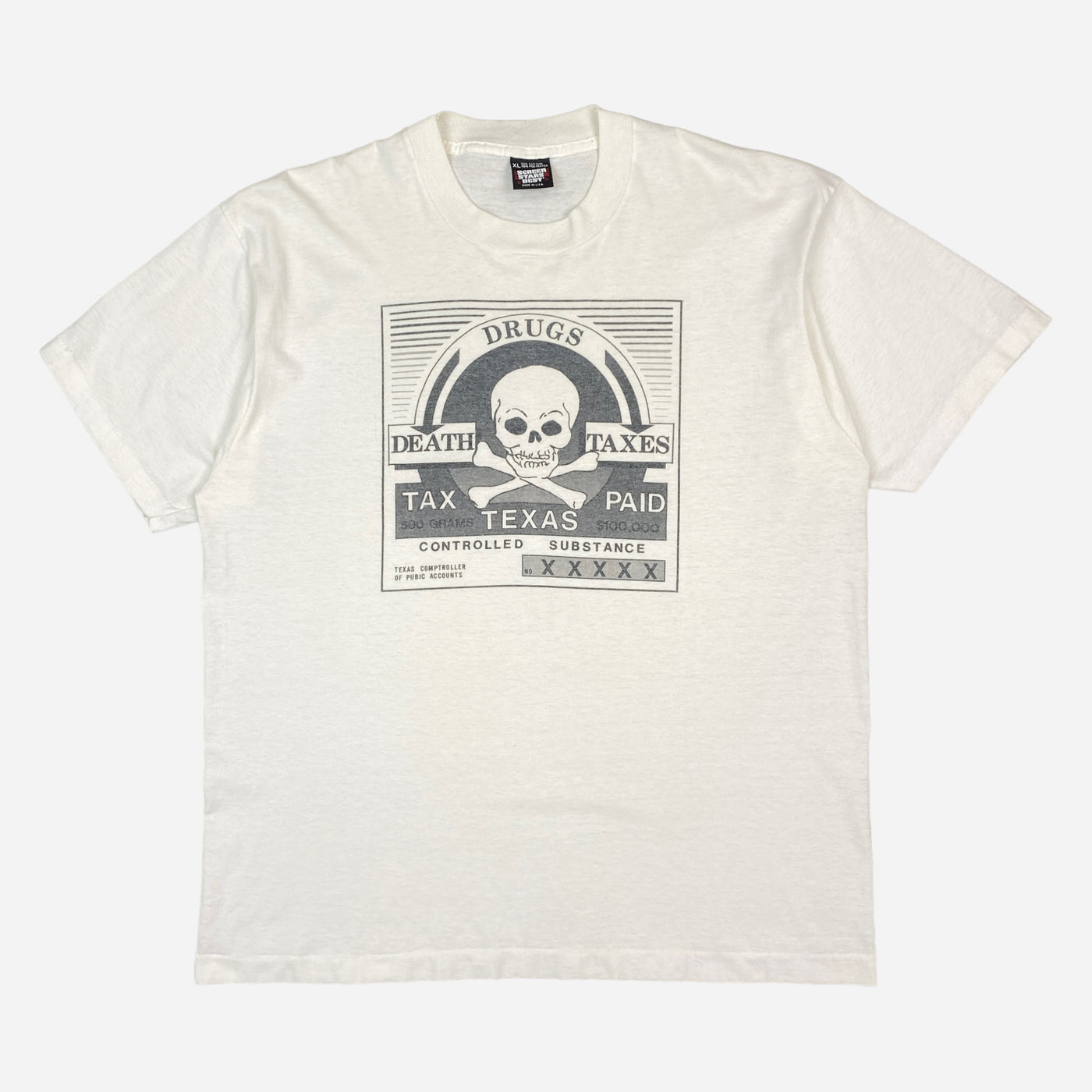 EARLY 90S DRUGS DEATH TAXES T-SHIRT